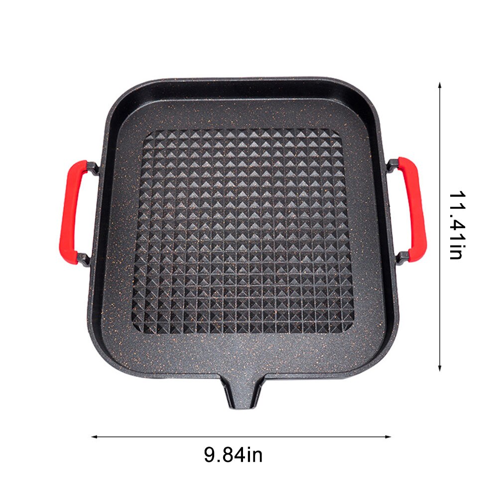 Barbecue Grill Lade Aluminiumlegering Barbecue Koekenpan Plaat Non-stick Vierkante Koreaanse Bbq Lade Keuken Koken Kookgerei Camping