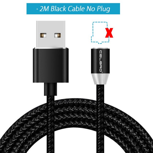 1 M 2 M Mikro USB Magnetische Kabel USB Typ C Schnur für Samsung Magnet Kabel Stecker Handy, Mobiltelefon USB Ladegerät kabel Ladung Kabel 2A 2.4A: nur 2M Schwarz Kabel