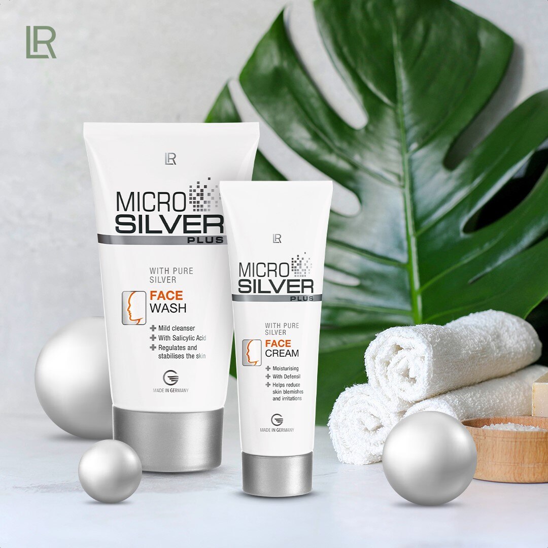 LR Microsilver Plus Face Wash Set - 2 Piece Set for the Perfect Combination for Cleansing With Pure Silver