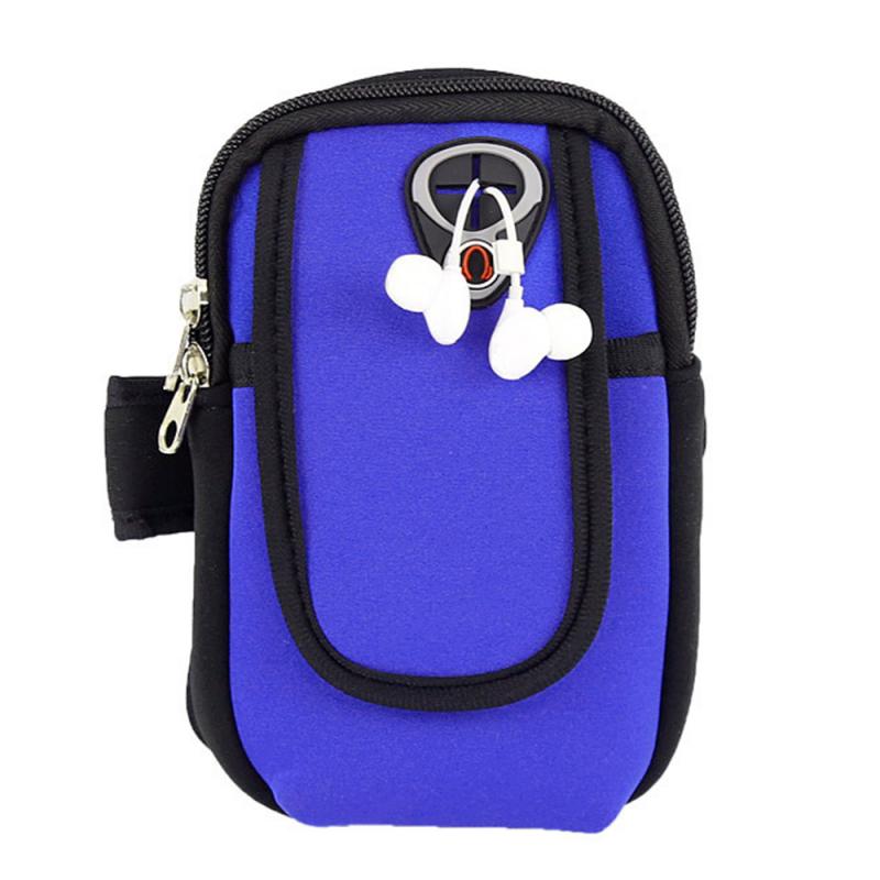 Sports Running Arm Bag Universal Waterproof Sport Mobile Phone Pack Climbing Hiking Mobile Arm Pack: Blauw