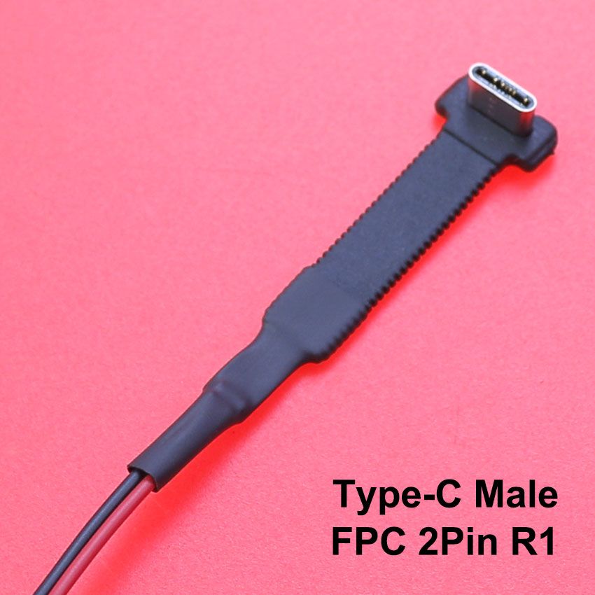 Conector Micro USB tipo C FPC 2 pines 3 pines con resistencia R1 Cable plano suave Cable de carga macho extensión de Cable de carga rápida para teléfono: Oro