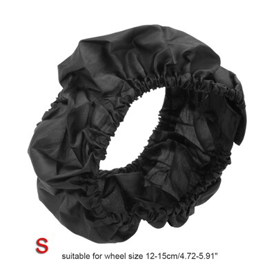 1pz di nylon Del Panno Del bambino Passeggino Ruote Copertura Elastico 12-25 centimetri di Diametro pianoforte anti Polvere/Acqua Carrozzina carrello Ruote Protegge La Copertura: nero S