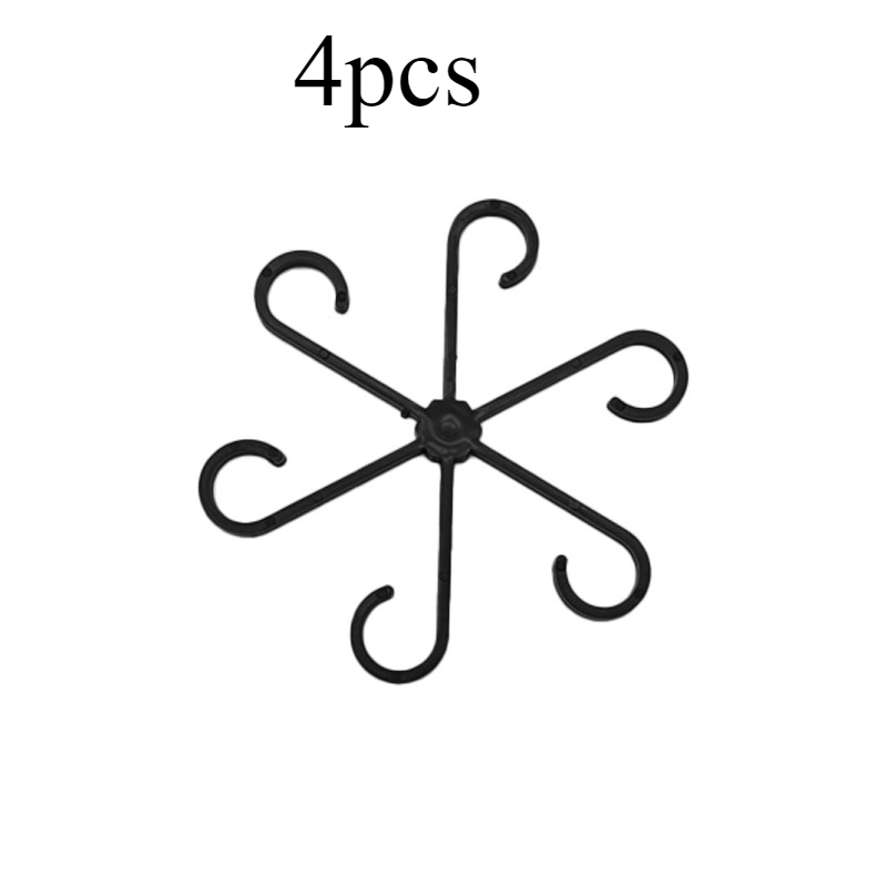 4 stuks plastic plantensteunclips, groene wijnstokklimbeugels, verstelbare tuinplantenstengelclips voor vaste en rechtopstaande groei: Black
