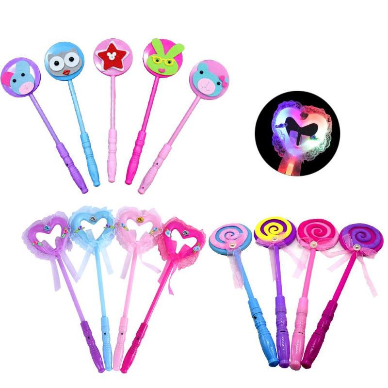 Sugar Heart Shape Glow Sticks LED Light Up Toys Kid Children Adults Lolly Magic Flashing Sticks Toy Colorful Xmas Party