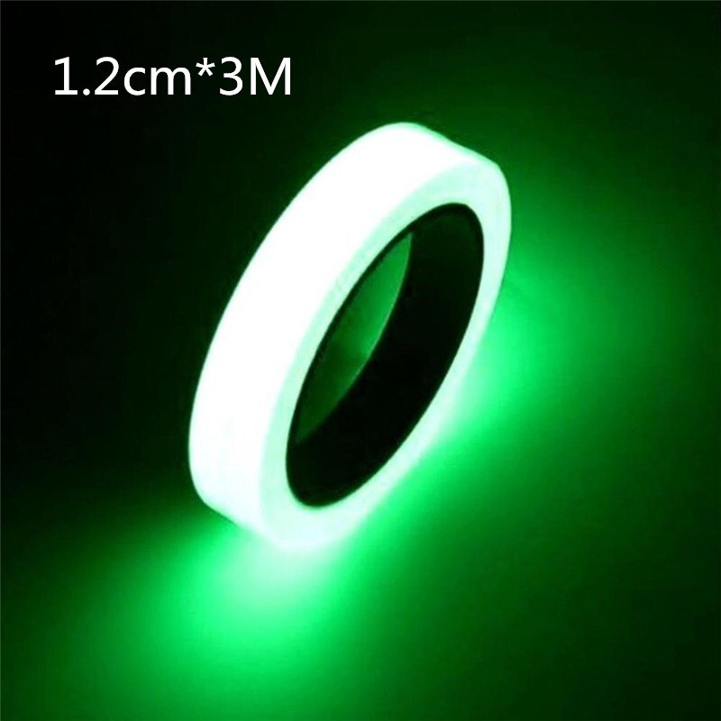 1Pcs 1/1.21.5/2Cm 3M Lichtgevende Tl Night Zelfklevende Glow In Dark Sticker Tape Veiligheid home Decoratie: 1.2CM