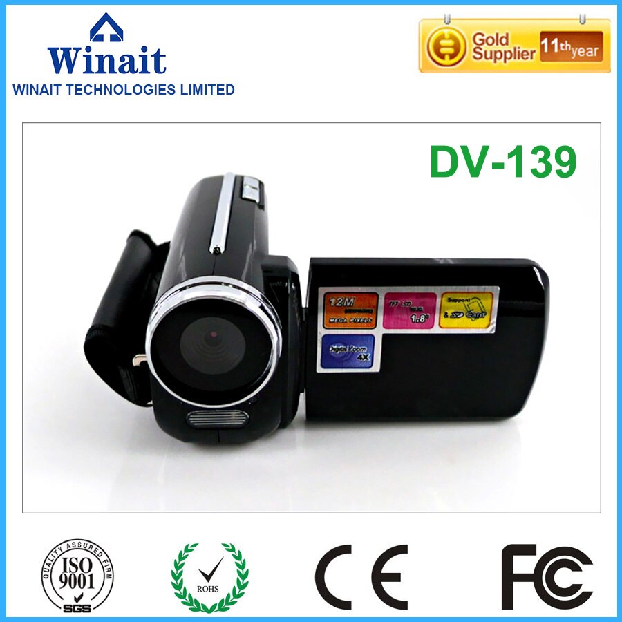 style cheap camcorder 1.8"LCD screen 4x digital zoom foto camera LED light flash digital video camera with 32GB memory