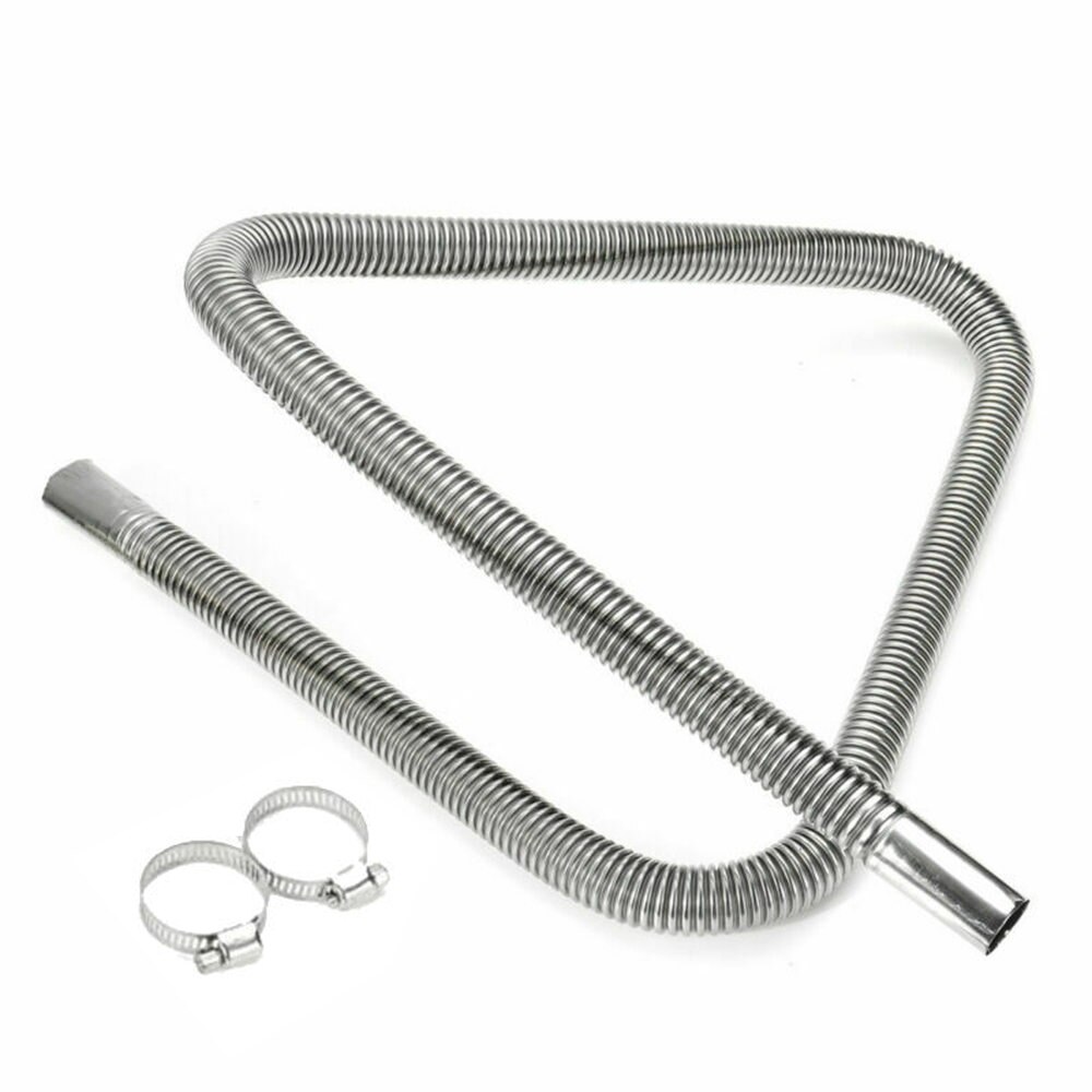 50cm Exhaust Pipe Hose Air Heater Tank Diesel Gas Discharge Port With Clamps