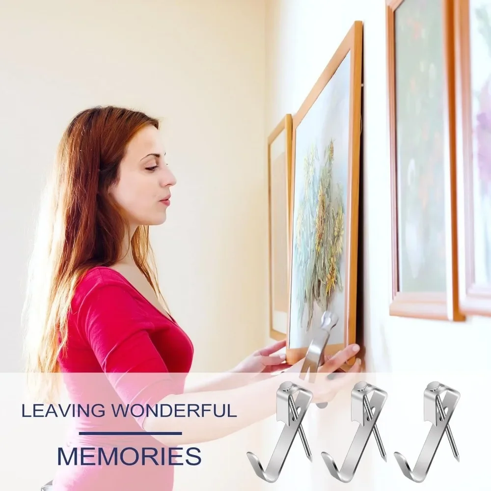 Picture Hanging Hooks, with Wall Hooks And Nails,Heavy Duty LE2 Hangers Hooks Picture Hanging kit for Picture Frame, Canvas