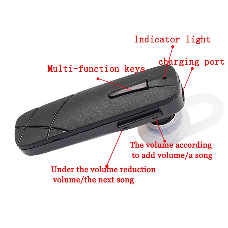 Mini-bluetooth-headset, kabelloser stereo-kopfhörer mit mikrofon, tragbarer freisprech-kopfhörer für tablet-pc/laptop