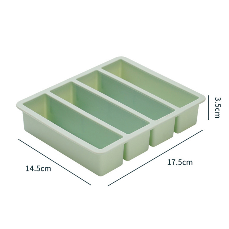 4 Cubes Giant Storage For Food Meal Sauce With Lid Silicone Freezer Trays Extra Large Soup Ice Tray Food Freezing Molds: Gold