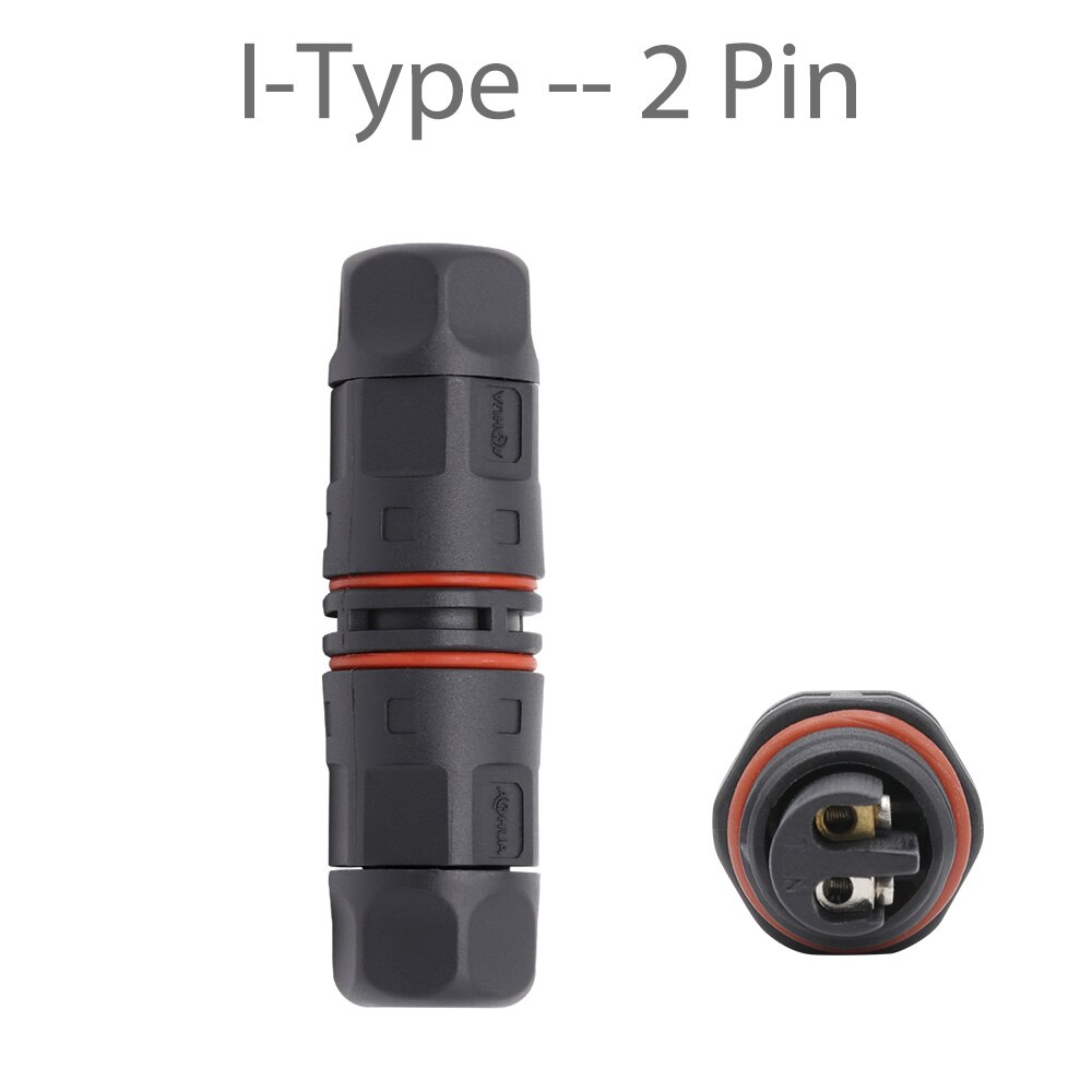 Waterproof Connector 2 Pin 3 Pin 380V T/I/X Shape Cable Wire Screw Adapter IP68 Electrical Terminal Connectors LED Outdoor Light: I Type 2 Pin