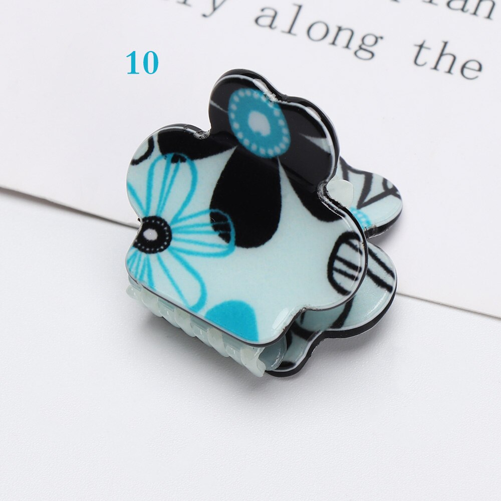 1 stuks Mini Acryl Klavertje Vier Haarspelden Vrouwen Kleurrijke Haar Klauwen Clips Clamp Haarspeldjes Haarspelden Styling Tools Accessoires