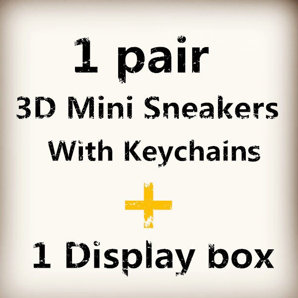 3D Mini Sneakers Keychain Phone Strap For and: 1 pair display ring