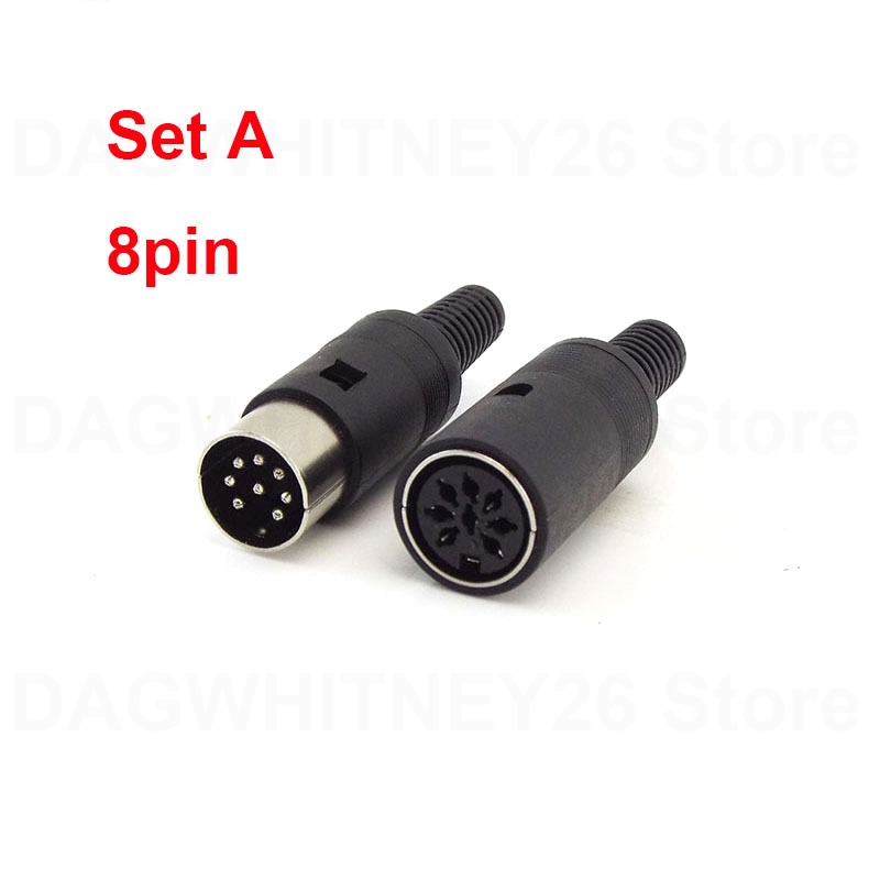 Adaptateur Audio DIN 3/4/5/6/7/8 broches, prise mâle femelle avec poignée en plastique, prise femelle, connecteur de châssis monté sur panneau U26: Marron / 10-19 Pcs