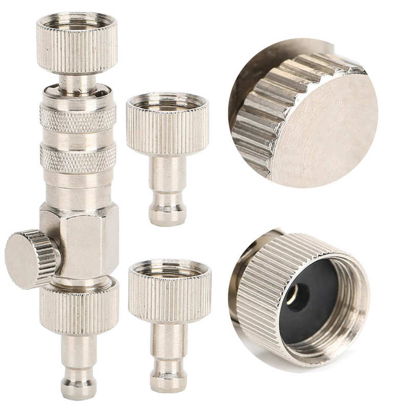 3Pcs Airbrush Connector Snelkoppeling Met Luchtstroom Aanpassing Air Compressor Montage