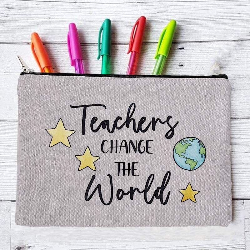 Beste Leraar Potlood Pen Case School Pencilcase Briefpapier Leveringen Zak Reizen Toilettas Organizer Make Tassen Portemonnee Leraren