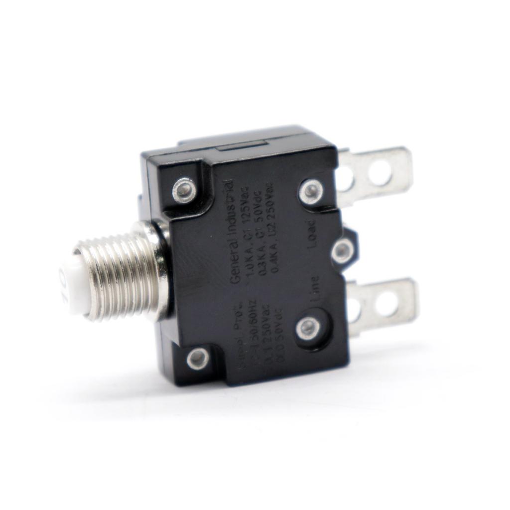 Manual Reset Thermal Circuit Breaker Overload Protector Switch 10A Black Cap