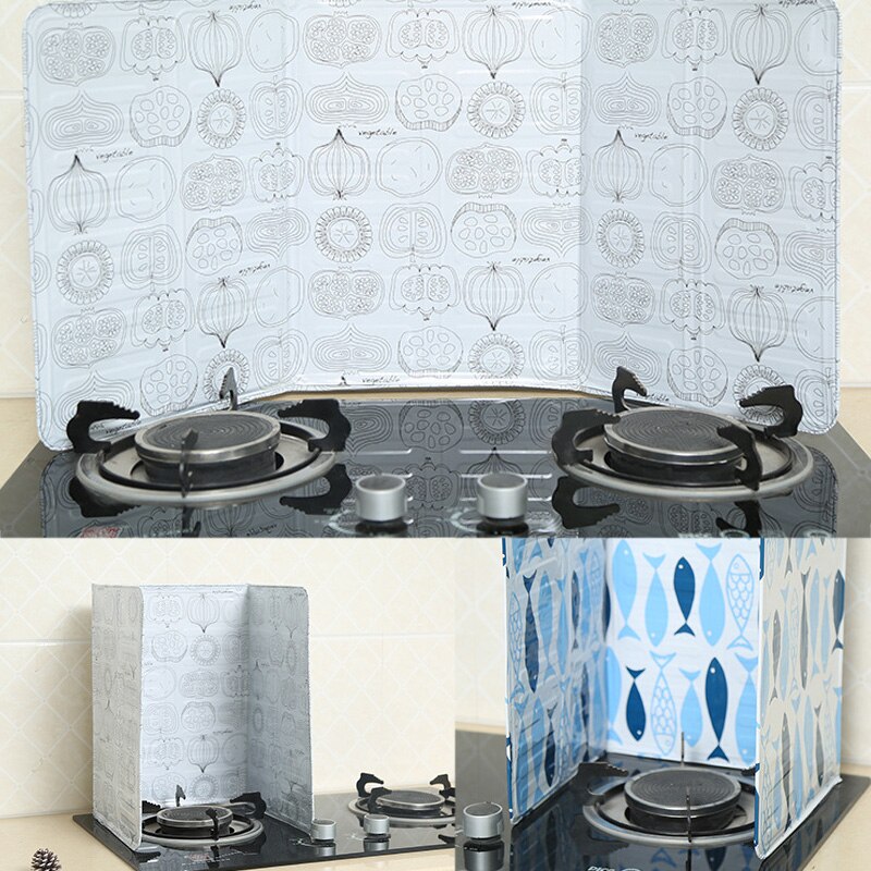 Oil Splash-Proof Baffle Printing Gas Cooker Platform Fried Vegetable Heat-Proof Oil-Proof Baffle Aluminum Foil