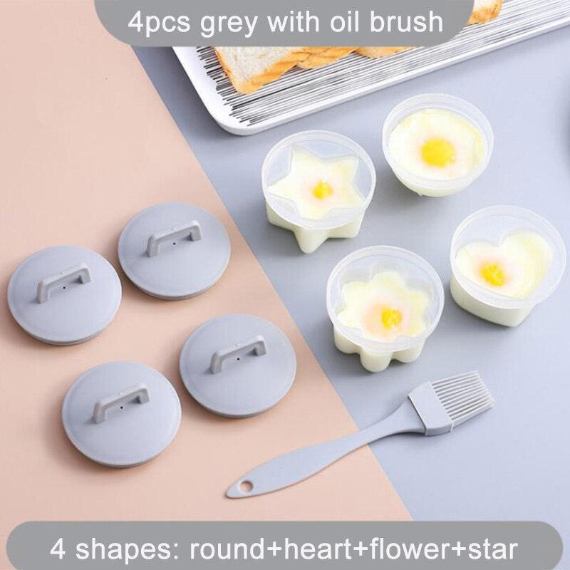 Khgdnord-Tazas para hervir huevos duros sin cáscara, separadores de huevos, moldes: 4pcs grey