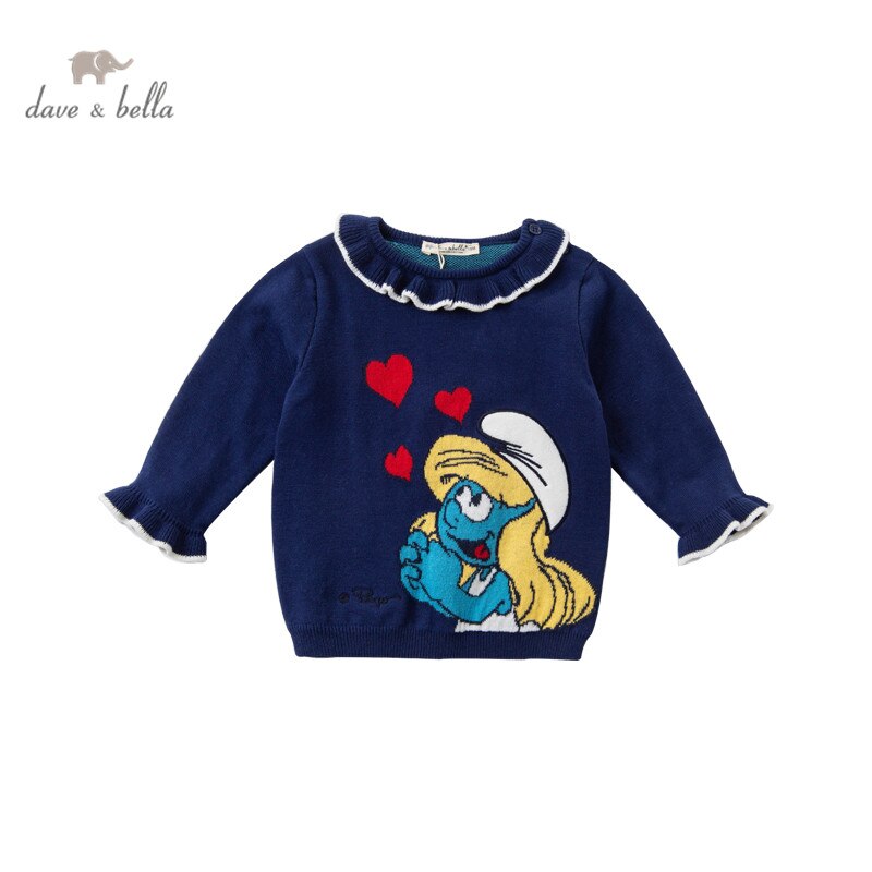 DBM17468 dave bella inverno neonate natale cartone animato maglione lavorato a maglia moda per bambini boutique boutique top