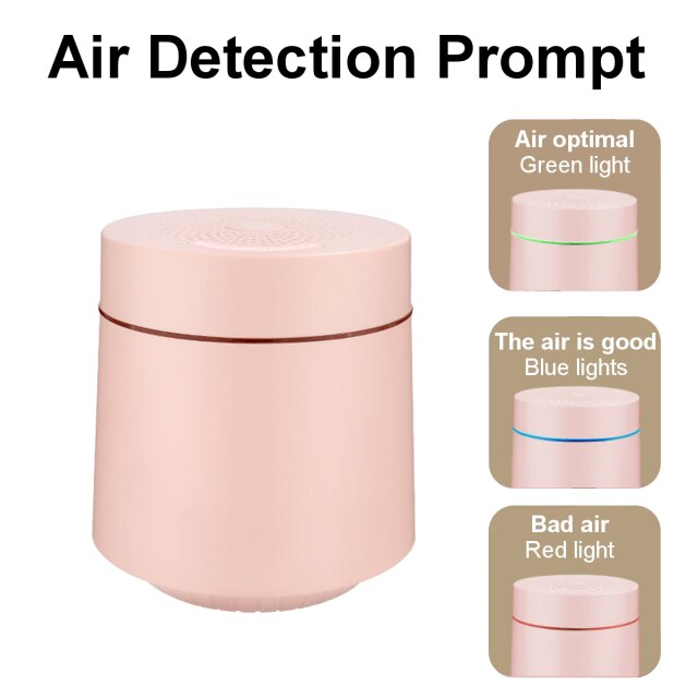 Usb Portable UV Air Purifier Allergies Eliminator Air Cleaner for Dust Pollen Smoke and Pet Dander Purifiers for Home Office: Upgrade Pink