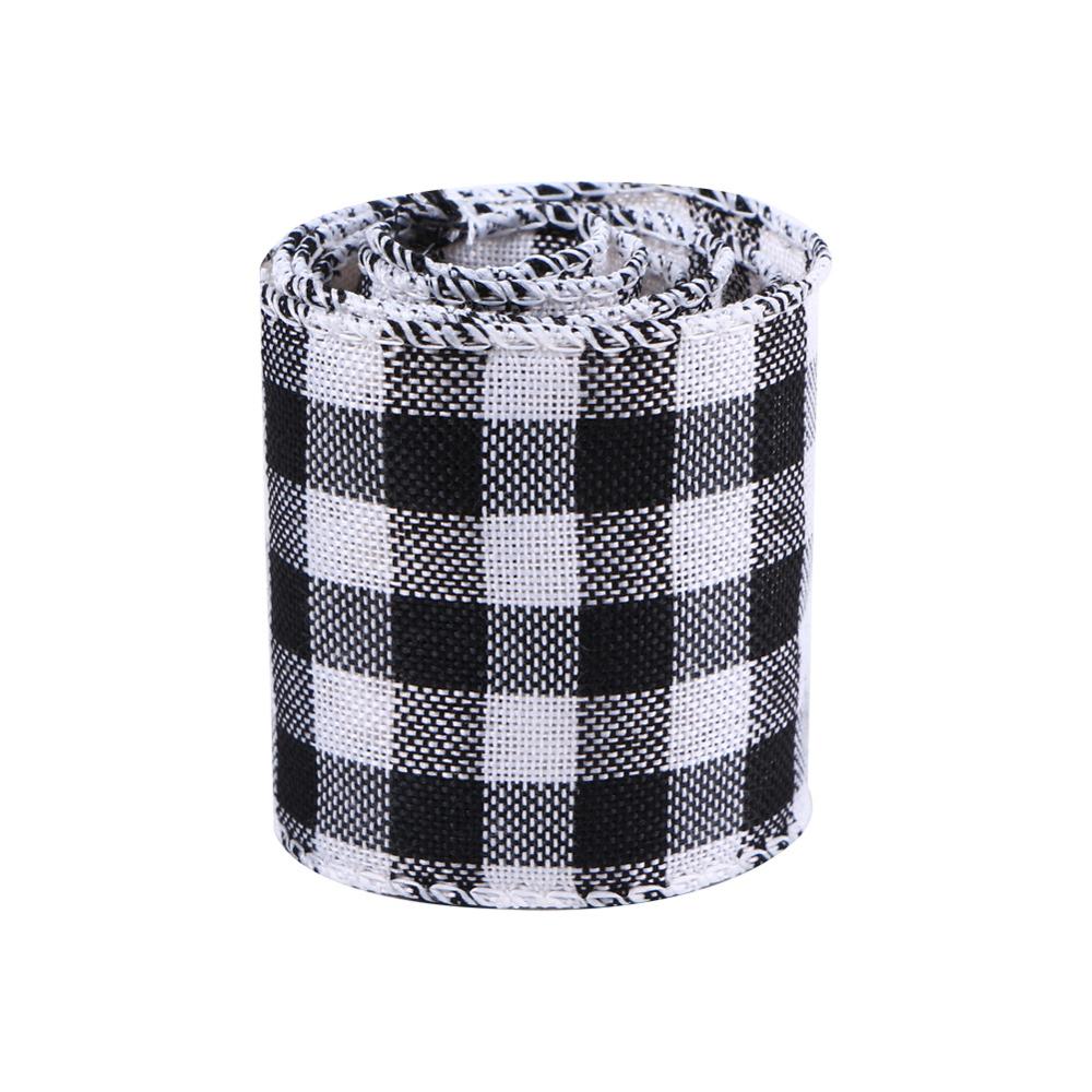 6M Kerst Lint Rood Zwart Plaid Linnen Linten Kerstboom Boog Decoraties Voor Huis Xmas Cadeaupapier Lint Noel: Style B