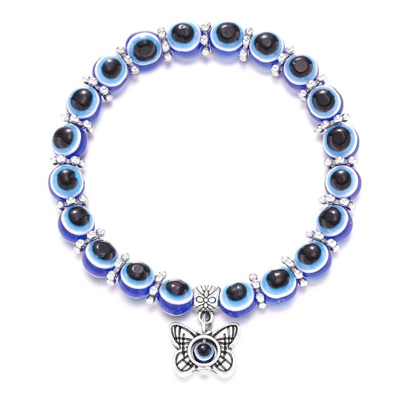 Eye Ankle Bracelet Evil Eye Bead Chain Lucky Kabbalah Protection Amulet Bracelet Turkey Blue Eye Bracelet for Ladies R7RF: 2