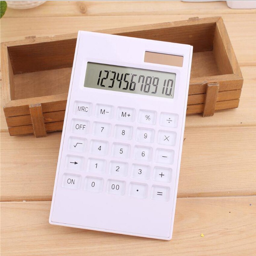 Calculadora de doble potencia de 12 dígitos, calculadora solar, Calculadora financiera de oficina con botón de cristal, calculadora específica para exámenes