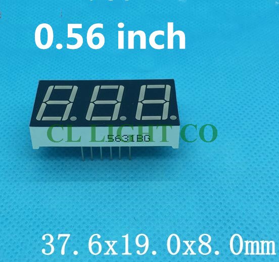 20 stks BLAUW 3 digit LED Display Module 0.56 inch DIP digital tube 7 Segment Gemeenschappelijke Kathode 3 Digitale LED Display