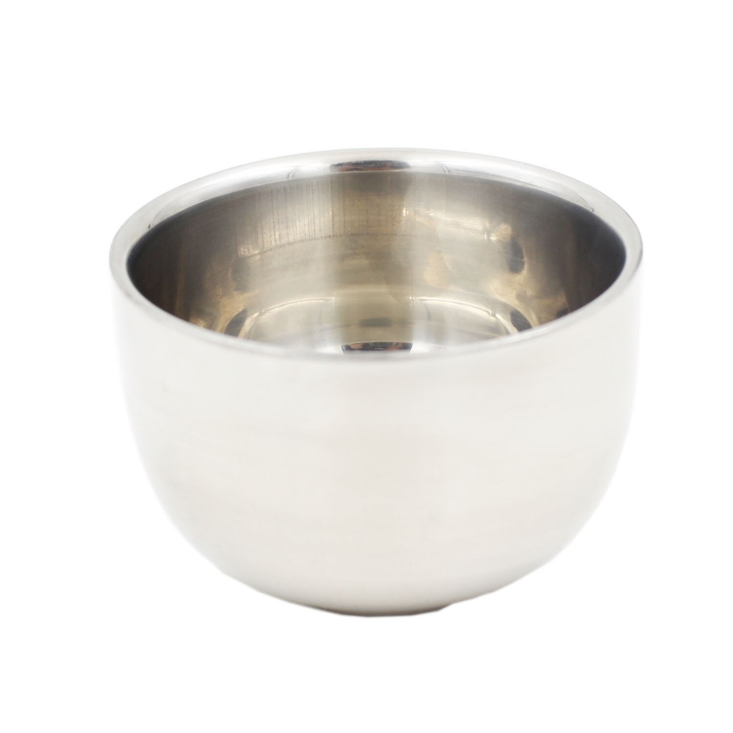 Double Stainless steel shiny shaving bowl shave soap mug