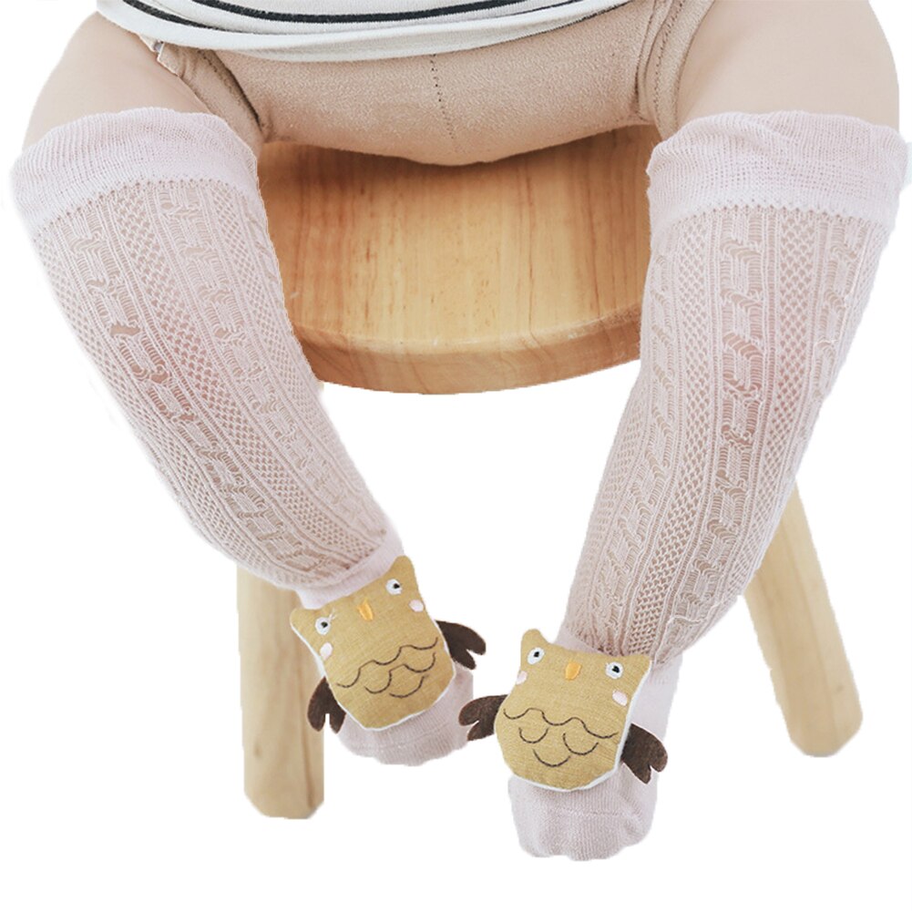 Kids Baby Cartoon Lange Buis Kousen Zomer Mesh Dunne Katoen Anti-Mug Baby Over Knie Hoge Kousen