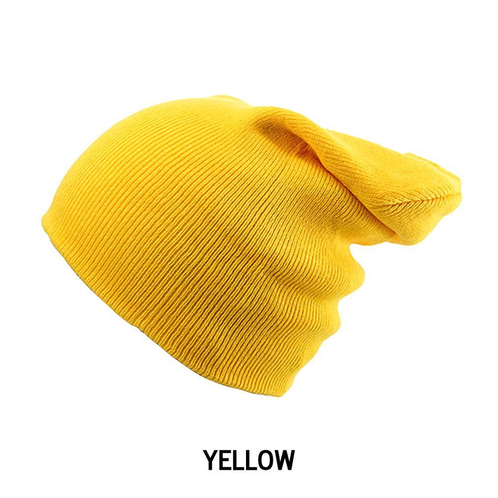 Mistdawn 2022 unisex strikket slouch skullies hunhue hue kvinder mænd efterår vinter varme huer ski cap one size: Gul
