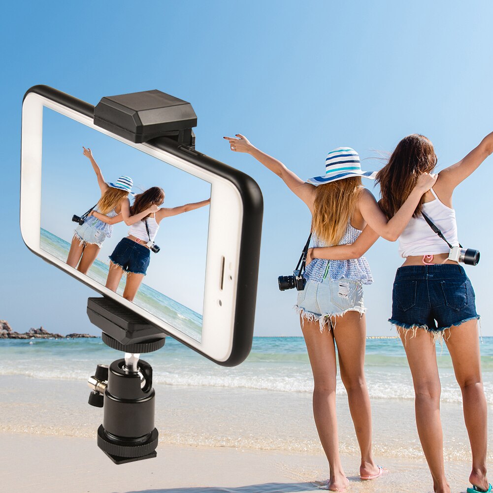 Universal Smartphone Camera Tripod Adapter Cell Phone Holder Mount with Shoe Ball Head for iPhone Android Mobile Phone