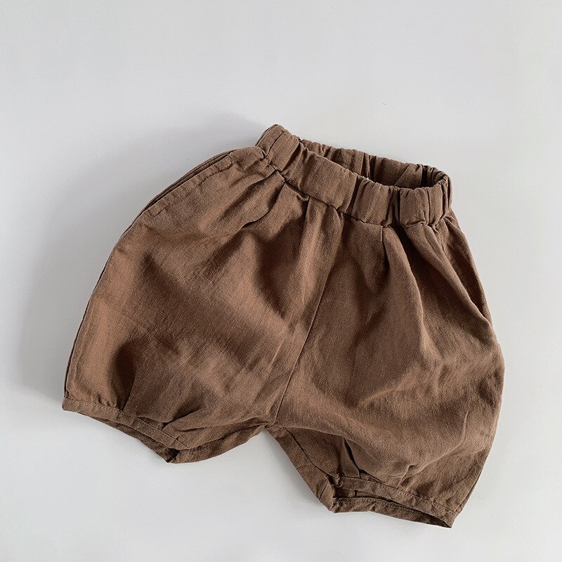 2022 Frühling Kinder lässig kurze Hose Baby Baumwolle Leinen- kurze Hose niedlich Jungen Pp Hose fest Kinder kurze Hose Mädchen lose kurze Hose