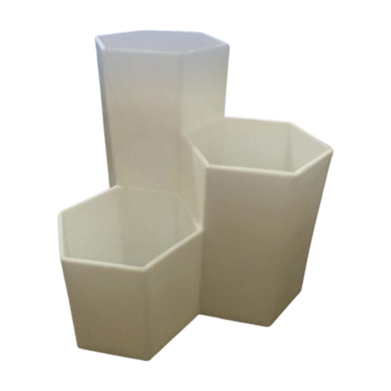 Porte-stylo Rotatif Bureau - 5 Compartiments - Design Vague - Blanc - Pour Stylos, Pinceaux Maquillage - 7