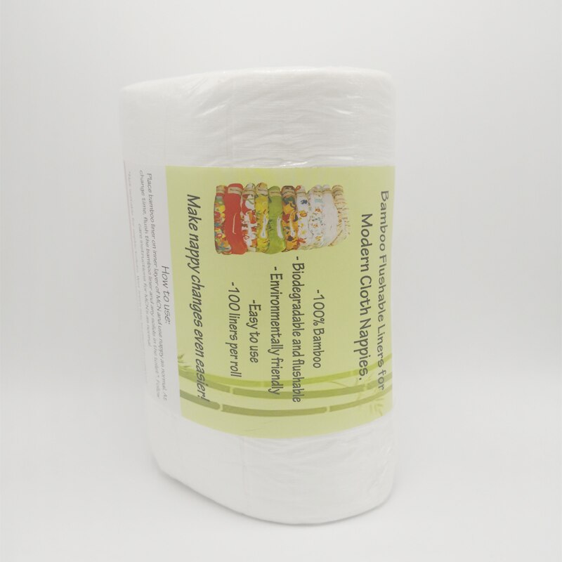 Tebeiyou Bamboo Nappy Liner Flushable diaper liners disposable cloth diaper liners 100 sheets per roll