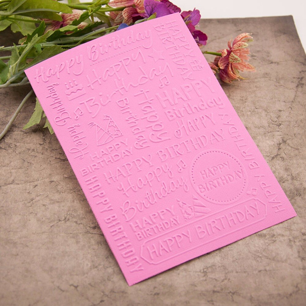 Plastic Embossing Map Template DIY Scrapbook Fotoalbum Kaart Maken Decoratie Ambachten Gelukkige Verjaardag