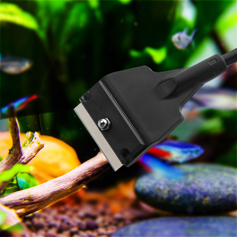 Rvs Aquarium Fish Tank Algen Schraper Schoon Borstel Blade Aquatic Water Levende Plant Gras Cleaning Multi-Tool Cleaner