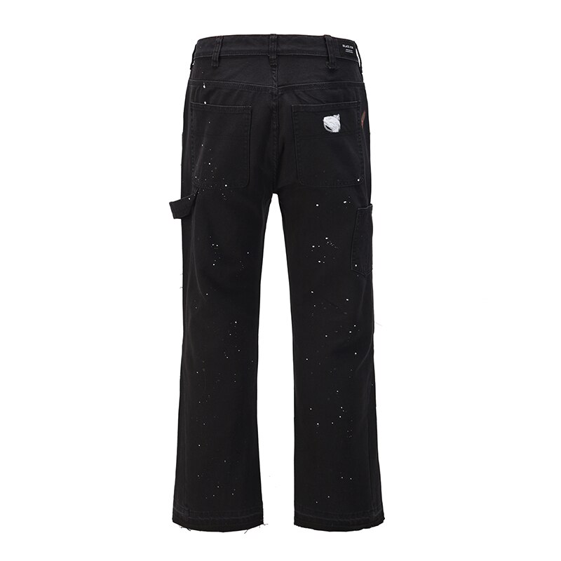 Pantalones acampanados de pierna ancha para hombre, ropa de calle informal de pierna recta, Vaqueros retro lavados recubiertos de agua