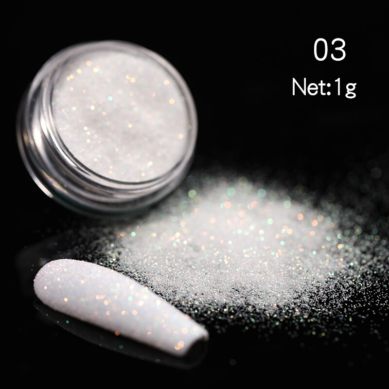 Poudre holographique pour ongles, paillettes argentées colorées, Pigments pour Nail Art, outils de décoration, DIY