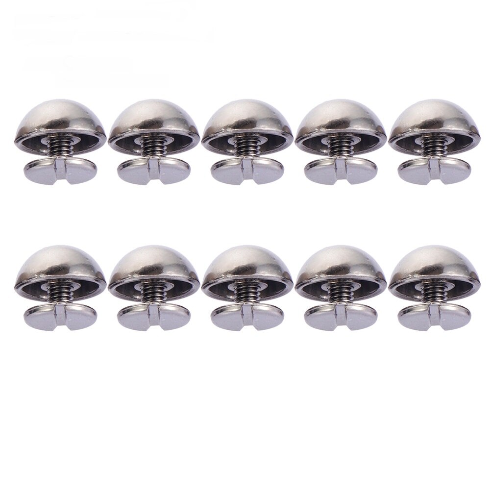 10Set/Bag 10mm 12mm Screw Back Rivets Studs Metal Bucket Shape Nail Stud for Garment Leather Craft Belt Wallet Decoration Parts: A-gunmetal / 10mm