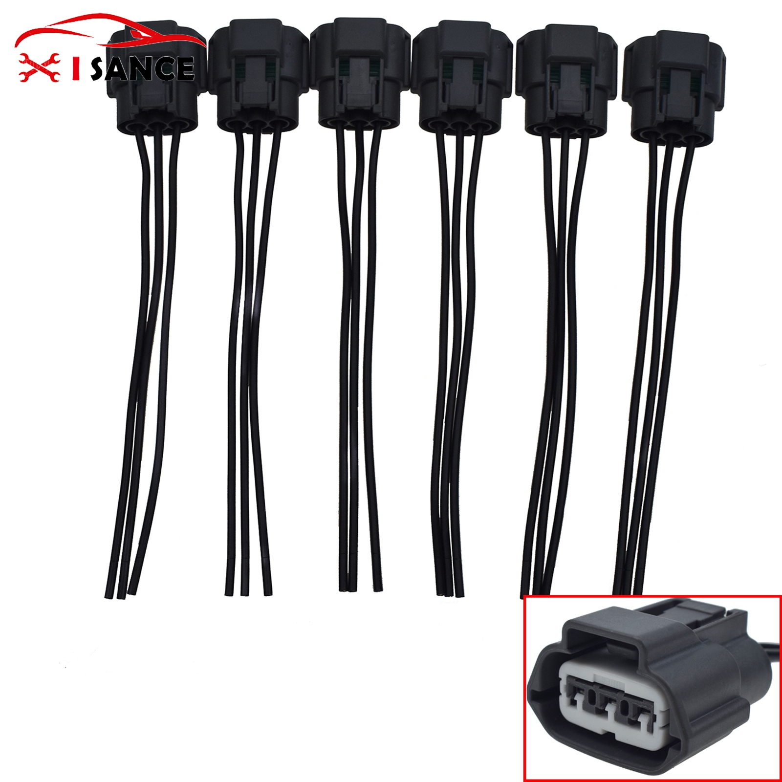3Pin Ignition Coil Pigtail Wire Harness Connector For Nissan Maxima Altima Infiniti EX35 Q70 UF-550 645-787 22448JA10A J48817102: 6 Piece