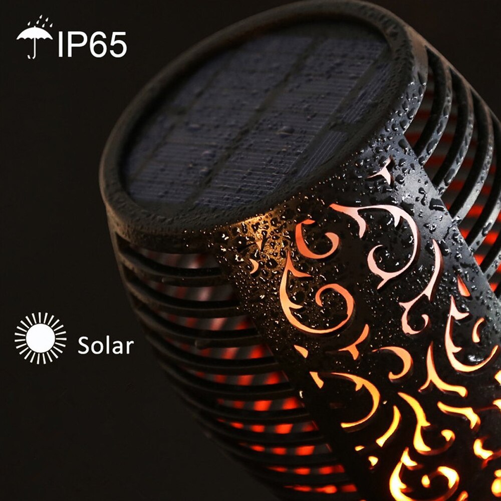 Led solar flamme fakkel lampe udendørs solar lamper til haveindretning lys flimrende lampe gårdhave balkon græsplæne sti spotlight