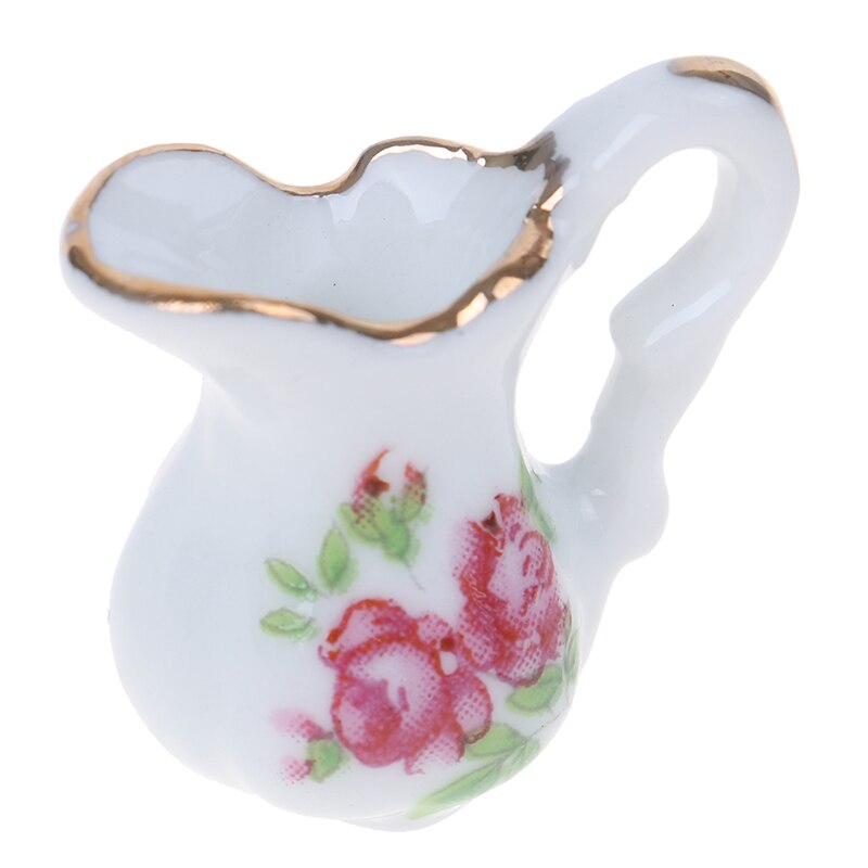 Wit Keramiek Mini Waterkoker + Wastafel Kinderen Diy Miniaturen Voor Poppenhuizen Theepot & Wastafel Speelgoed 1:12 Miniatuur Poppenhuis Meubels