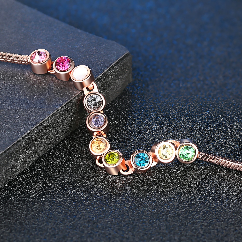 ZHOUYANG Multicolour Exquisite ball Rose Gold Color Bracelet Austrian Crystals ZYH013 ZYH011 ZYH012