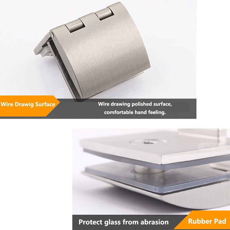 2Stck Glas Tür Drehpunkt Scharnier Bausatz Zink-legierung Dusche Scharnier Glas Tür Klemme Clip (Schrauben Enthalten)