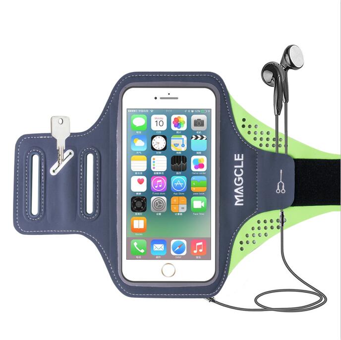 Magcle 5.5 inch armbandhoesje van tpu, sportjoggingarmbandtas voor iphone x, iphone 8 plus, samsung mobiele telefoonhoesje: Groente