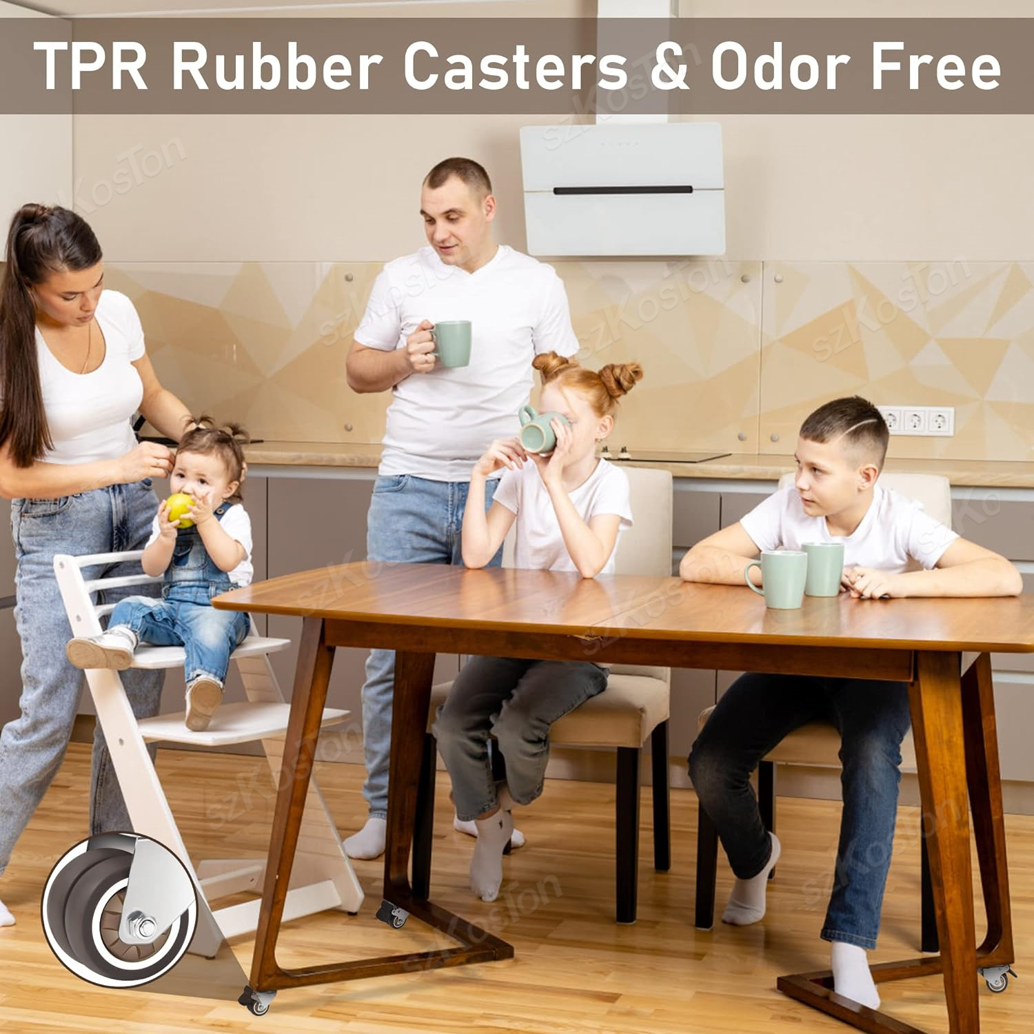 Juego de ruedas de 1-2 pulgadas, 4 ruedas pequeñas de goma para muebles resistentes, gabinetes, mini ruedas, sin ruido, rueda giratoria suave