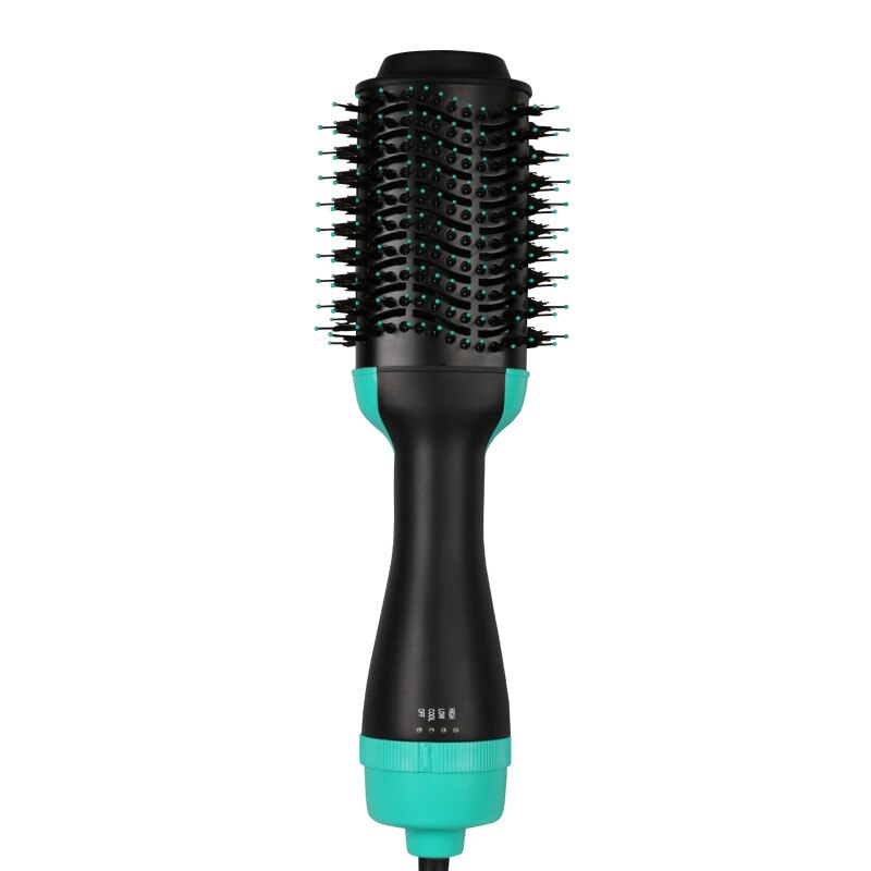 One Step Hair Dryer & Volumizer Salon Air Paddle Styling Brush Negative Ion Generator Hair Straightener Curler: green / UK