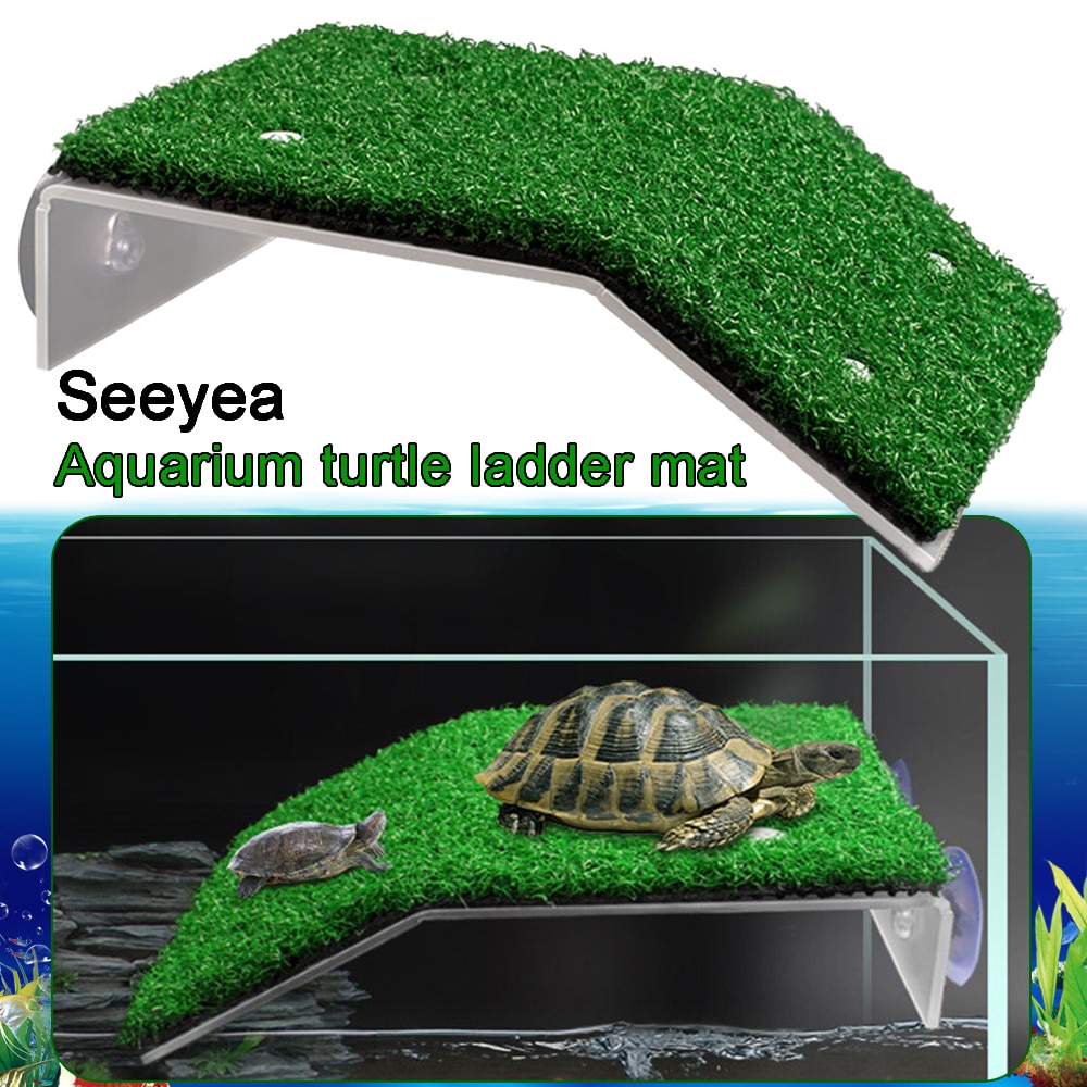 Schildpad Koesteren Platform Schildpad Drijvend Eiland Aquarium Moss Eiland Klimmen Schildpad Ladder Gazon Aquarium Accessoires Decoratie